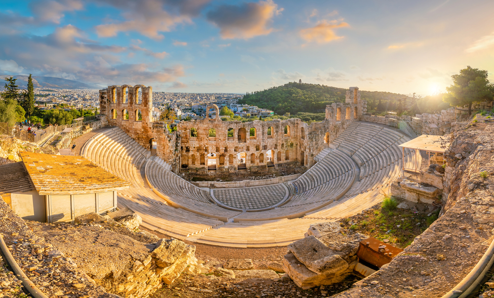 Eco-Friendly Tips for Tourists Visiting Greece: The Odeon of Herodes Atticus Roman theater structure at the Acropolis of Athens, Greece. 