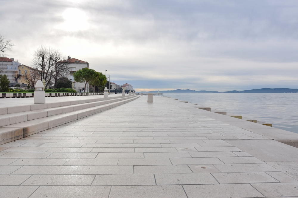 The Biggest Mistakes People Make When Visiting Zadar’s Sea Organ: Sea organs at Zadar with empty waterfront