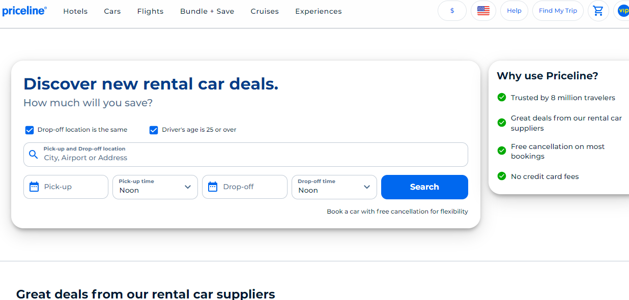 How to Save on Car Rentals with These Comparison Sites: Priceline car rental